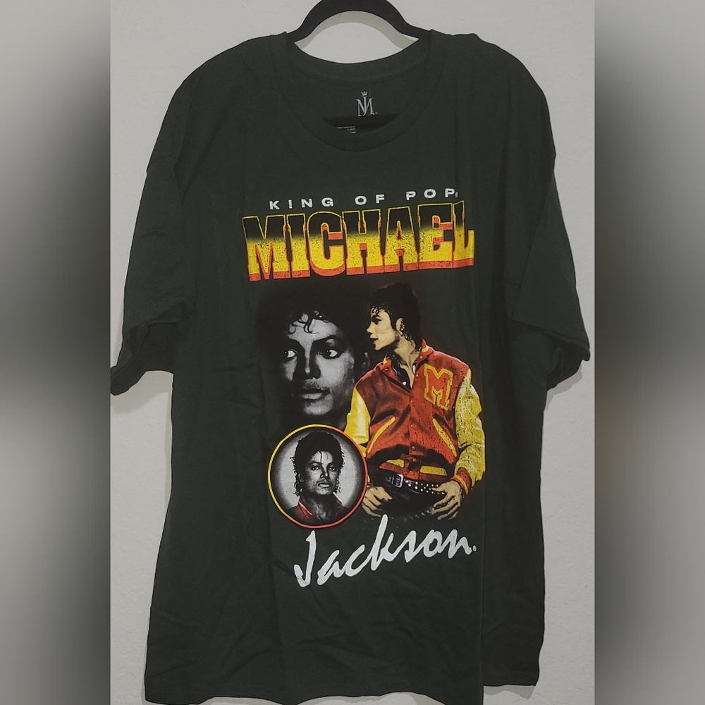 Michael Jackson The King Of Pop Short Sleeve Tee - Green - Picture 4 of 4